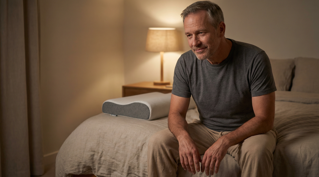 Lunava ergonomisches Kopfkissen in grauer Ausführung – konturiertes Memory-Foam-Kissen für Rücken- und Seitenschläfer