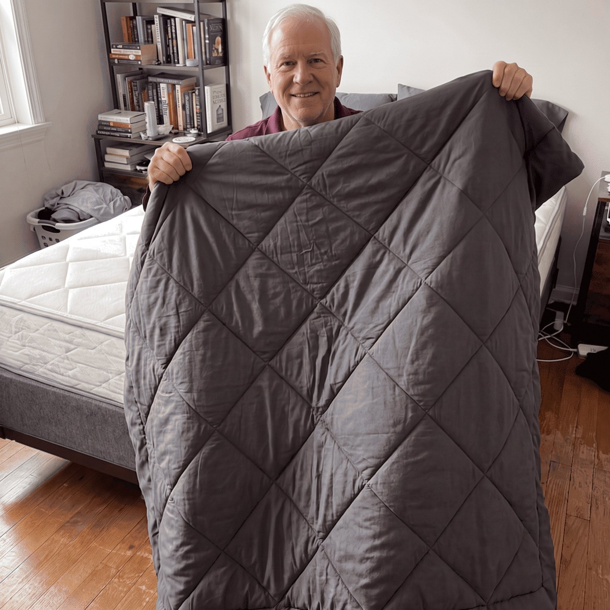 Kundenfoto: Werner S. mit seiner Lunava 2-in-1 Bettdecke