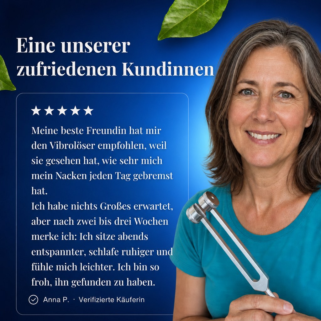 Kundin mit dem Lunava Vibrolöser – Erfahrung mit der 128-Hz-Stimmgabel
